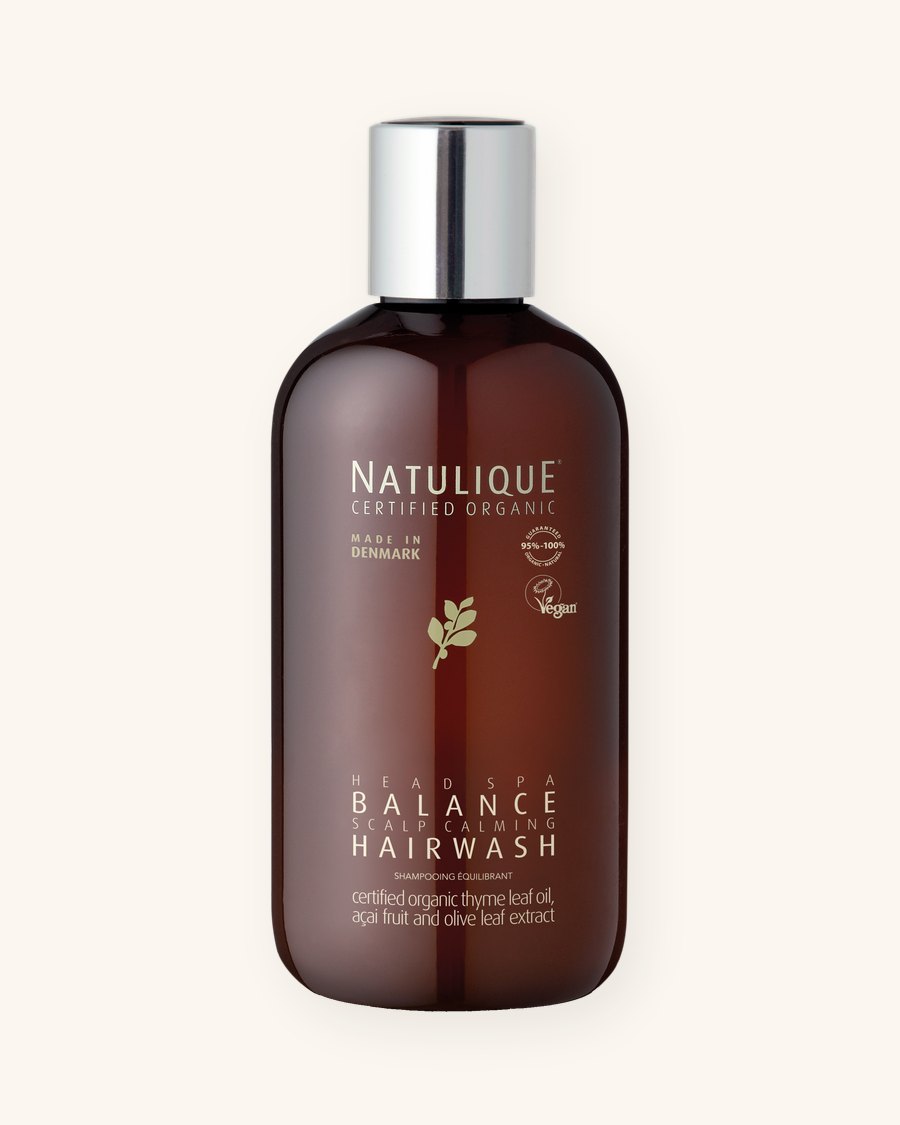 Natulique Balance Hairwash van 250 ml, de shampoo die Esther tijdens de headspa in Hattem gebruikt